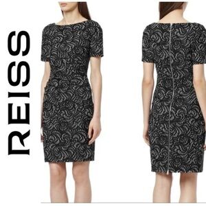 Reiss Janella Lace Ruched Textured Bodycon Dress